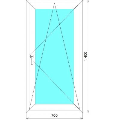 Одностворчатое окно ПВХ 700x1400 T-Line