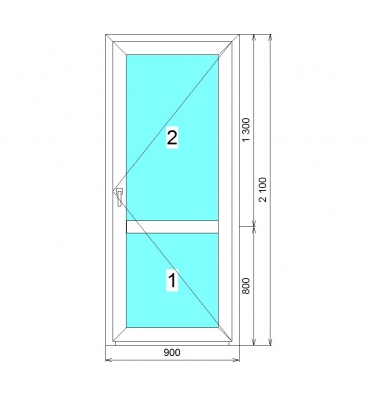 Дверь из теплого алюминиевого профиля КП74 900x2100