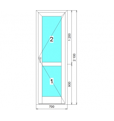 Дверь из холодного алюминиевого профиля КП45 700x2100