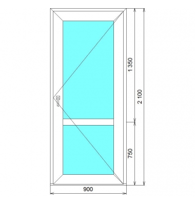 Дверь входная ПВХ 900x2100 Exprof ProWin (3кам. 58мм.)
