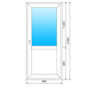 Дверь ПВХ 950x2060мм